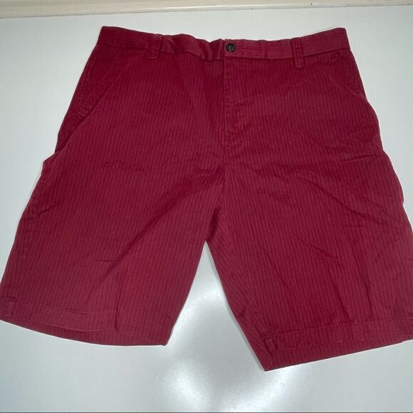 FOX Racing Burgundy Red with Black Pin Striped Shorts in Size 40W x 11IS - Picture 5 of 9